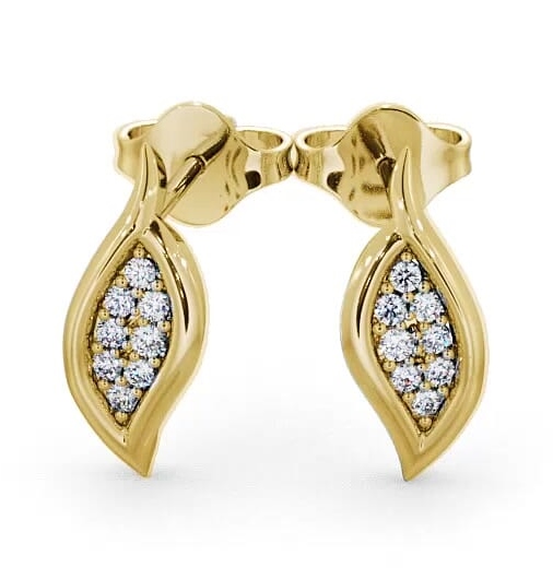 Cluster Leaf Shape Diamond Earrings 9K Yellow Gold ERG13_YG_THUMB1