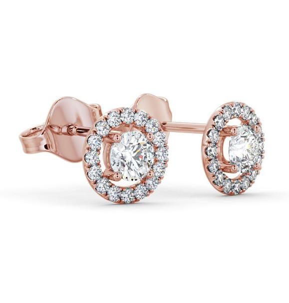 Halo Round Diamond Traditional Earrings 18K Rose Gold ERG140_RG_THUMB1 