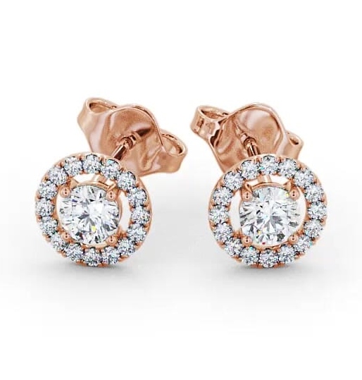 Halo Round Diamond Traditional Earrings 18K Rose Gold ERG140_RG_THUMB2 
