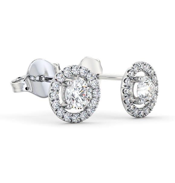 Halo Round Diamond Traditional Earrings 18K White Gold ERG140_WG_THUMB1 