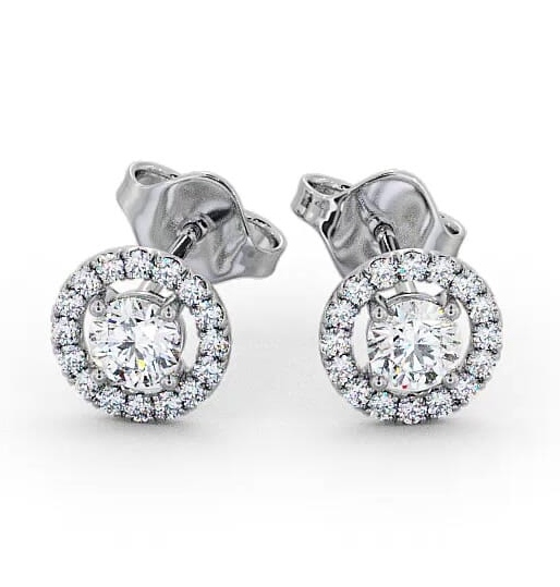 Halo Round Diamond Traditional Earrings 9K White Gold ERG140_WG_THUMB2 