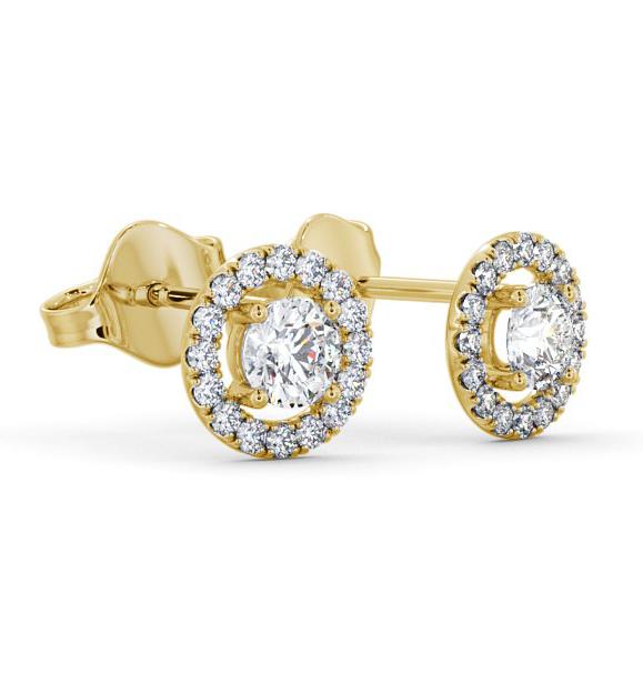 Halo Round Diamond Traditional Earrings 18K Yellow Gold ERG140_YG_THUMB1 