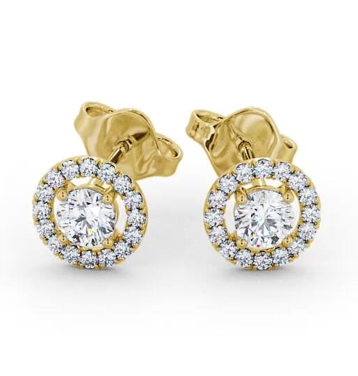 Halo Round Diamond Traditional Earrings 18K Yellow Gold ERG140_YG_THUMB2 