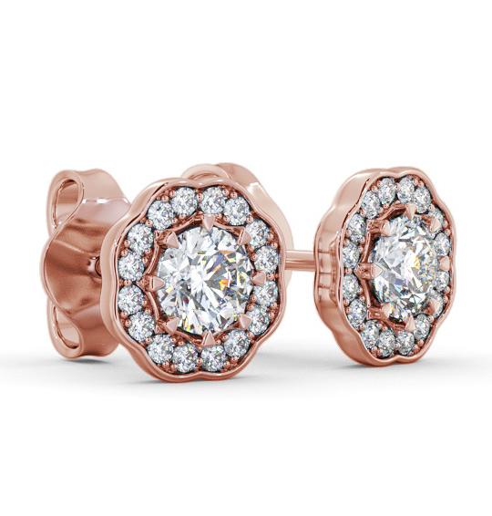 Halo Round Diamond Vintage Style Earrings 18K Rose Gold ERG142_RG_THUMB1 