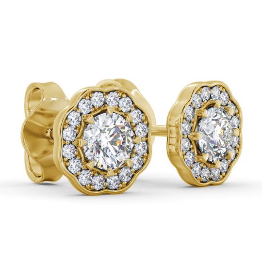Halo Round Diamond Vintage Style Earrings 9K Yellow Gold ERG142_YG_THUMB1 