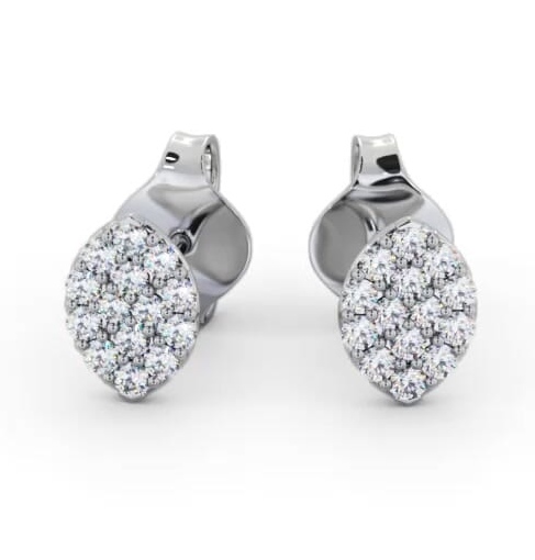 Marquise Style Round Diamond Earrings 9K White Gold ERG143_WG_THUMB1