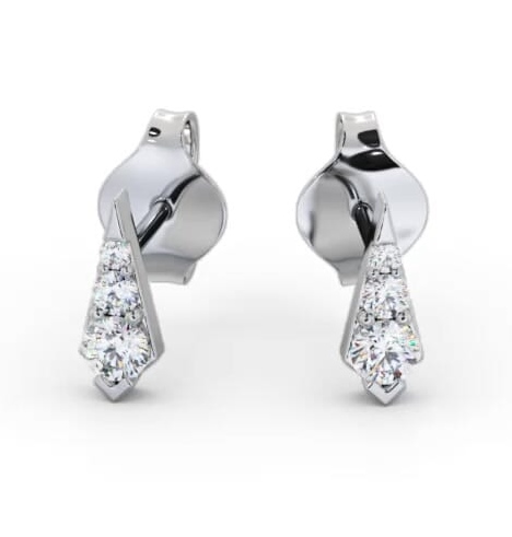 Drop Style Round Diamond Trilogy Earrings 9K White Gold ERG144_WG_THUMB2 