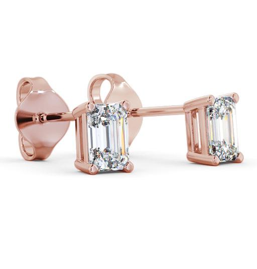 Emerald Diamond Four Claw Stud Earrings 9K Rose Gold ERG145_RG_THUMB1 