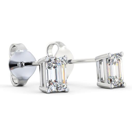 Emerald Diamond Four Claw Stud Earrings 9K White Gold ERG145_WG_THUMB1 