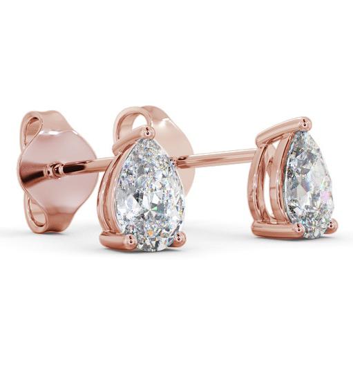 Pear Diamond Three Claw Stud Earrings 18K Rose Gold ERG146_RG_THUMB1 