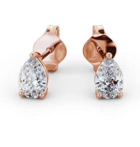 Pear Diamond Three Claw Stud Earrings 18K Rose Gold ERG146_RG_THUMB1
