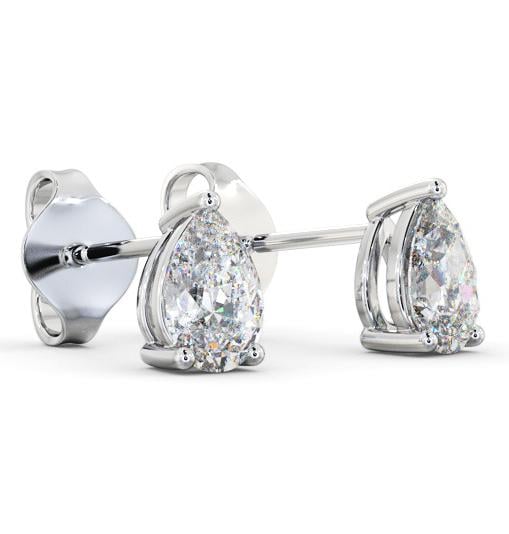 Pear Diamond Three Claw Stud Earrings 18K White Gold ERG146_WG_THUMB1 