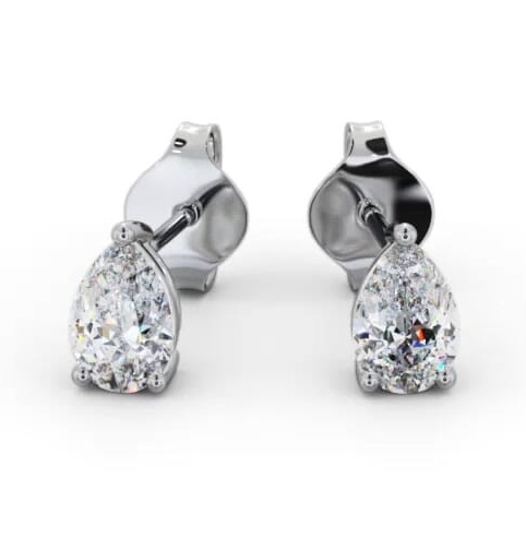 Pear Diamond Three Claw Stud Earrings 9K White Gold ERG146_WG_THUMB2 