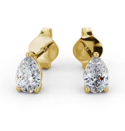 Pear Diamond Three Claw Stud Earrings 9K Yellow Gold ERG146_YG_THUMB2 