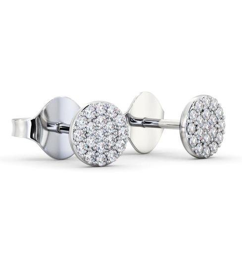 Cluster Style Round Diamond Earrings In Silver ERG148_WG_THUMB1 