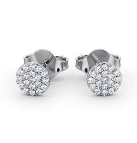 Cluster Style Round Diamond Earrings 9K White Gold ERG148_WG_THUMB1