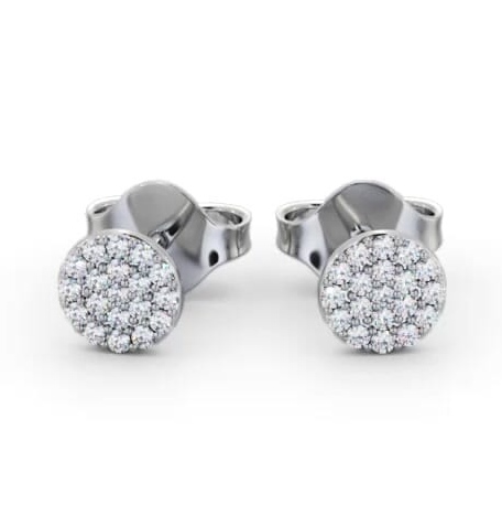 Cluster Style Round Diamond Earrings In Silver ERG148_WG_THUMB2 