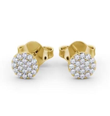 Cluster Style Round Diamond Earrings 9K Yellow Gold ERG148_YG_THUMB1