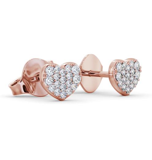 Heart Style Round Diamond Earrings 18K Rose Gold ERG149_RG_THUMB1 