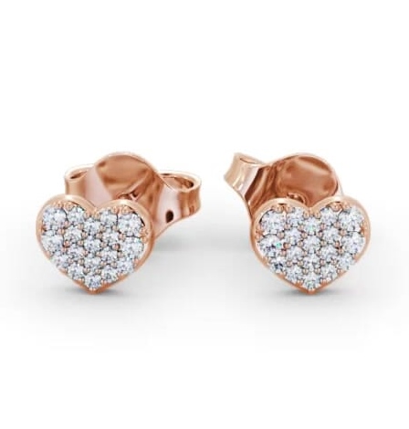 Heart Style Round Diamond Earrings 18K Rose Gold ERG149_RG_THUMB1