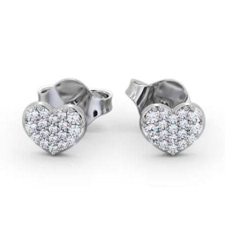 Heart Style Round Diamond Earrings 9K White Gold ERG149_WG_THUMB1