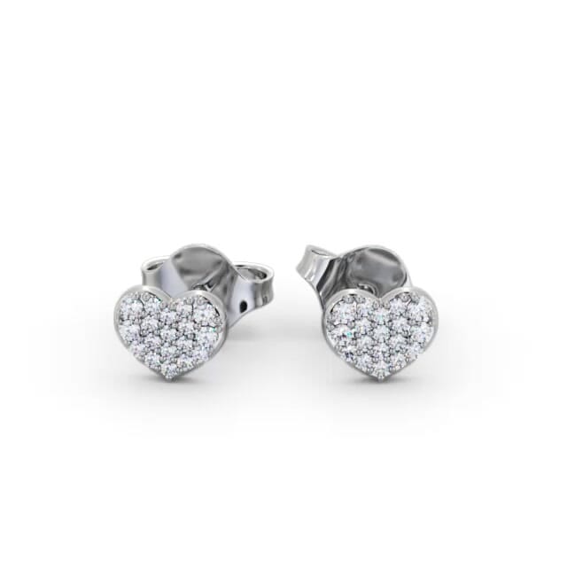 Heart Style Round Diamond Earrings 18K White Gold - Avianah ERG149_WG_EAR