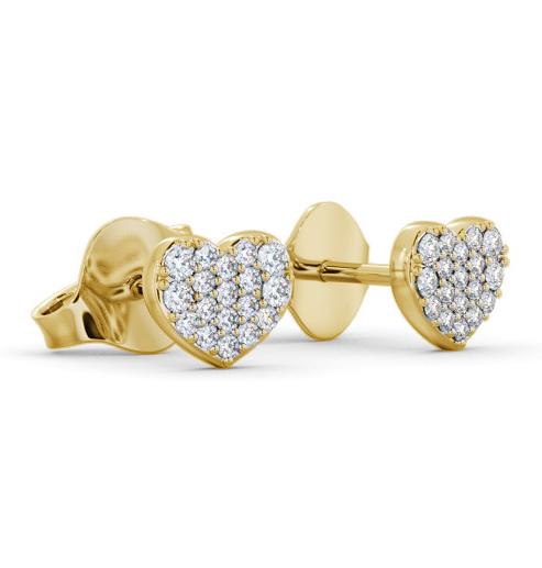 Heart Style Round Diamond Earrings 18K Yellow Gold ERG149_YG_THUMB1 