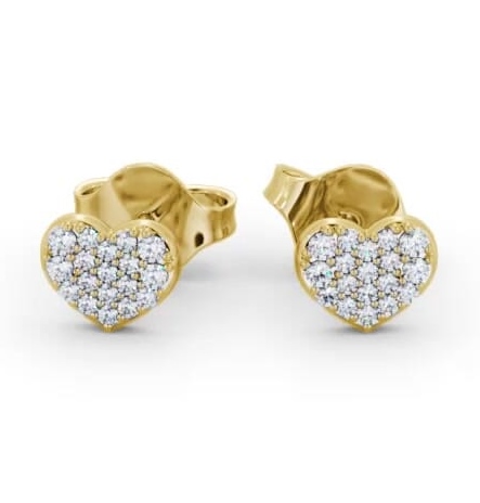 Heart Style Round Diamond Earrings 18K Yellow Gold ERG149_YG_THUMB1