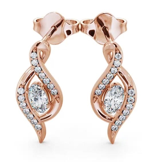 Drop Oval Diamond 0.52ct Earrings 18K Rose Gold ERG14_RG_THUMB1