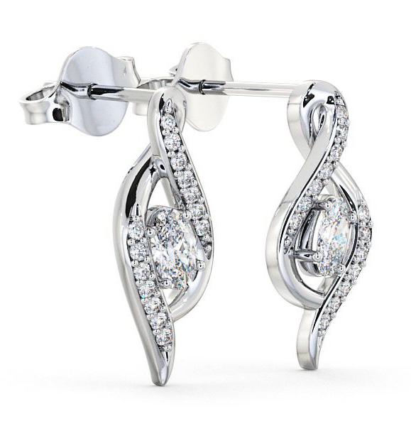 Drop Oval Diamond 0.52ct Earrings 18K White Gold ERG14_WG_THUMB1 