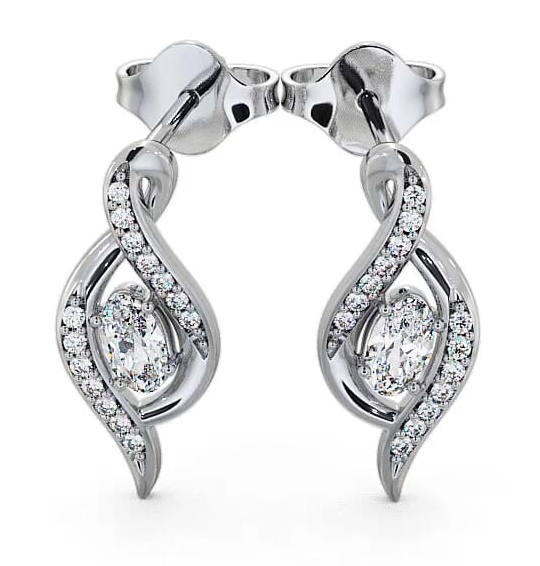 Drop Oval Diamond 0.52ct Earrings 18K White Gold ERG14_WG_THUMB2 