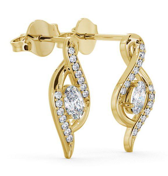 Drop Oval Diamond 0.52ct Earrings 18K Yellow Gold ERG14_YG_THUMB1 