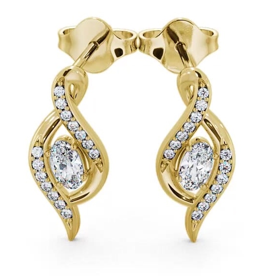 Drop Oval Diamond 0.52ct Earrings 18K Yellow Gold ERG14_YG_THUMB1