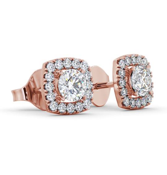 Round Diamond with Cushion Shape Halo Earrings 18K Rose Gold ERG150_RG_THUMB1 