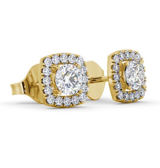 Round Diamond with Cushion Shape Halo Earrings 9K Yellow Gold ERG150_YG_THUMB1 