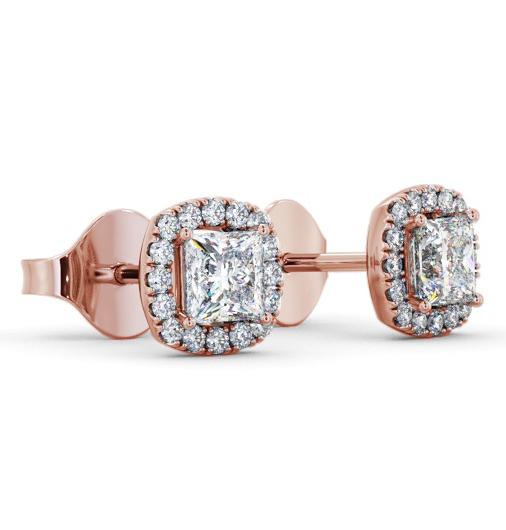 Princess Diamond with Cushion Shape Halo Earrings 18K Rose Gold ERG151_RG_THUMB1 
