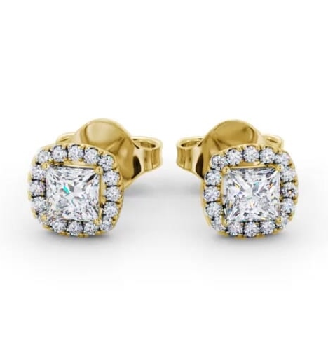Princess Diamond with Cushion Shape Halo Earrings 18K Yellow Gold ERG151_YG_THUMB1