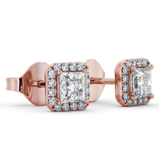 Halo Princess Diamond Earrings 18K Rose Gold ERG152_RG_THUMB1 