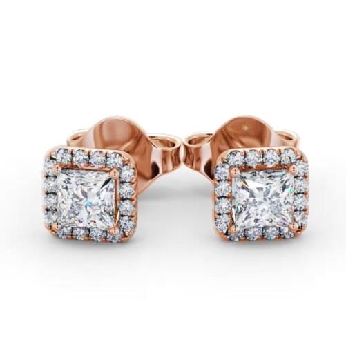 Halo Princess Diamond Earrings 9K Rose Gold ERG152_RG_THUMB1