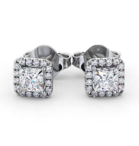 Halo Princess Diamond Earrings 9K White Gold ERG152_WG_THUMB2 