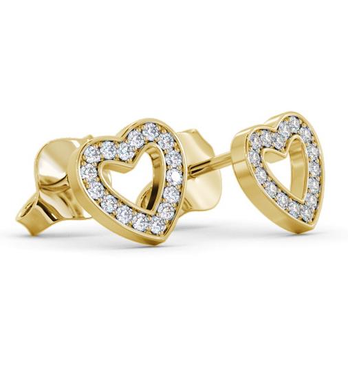 Heart Style Round Diamond Channel Set Earrings 18K Yellow Gold ERG153_YG_THUMB1 