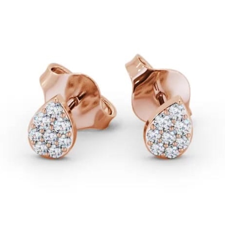 Pear Style Round Diamond Cluster Earrings 9K Rose Gold ERG154_RG_THUMB1