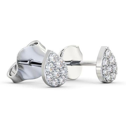 Pear Style Round Diamond Cluster Earrings 18K White Gold ERG154_WG_THUMB1 