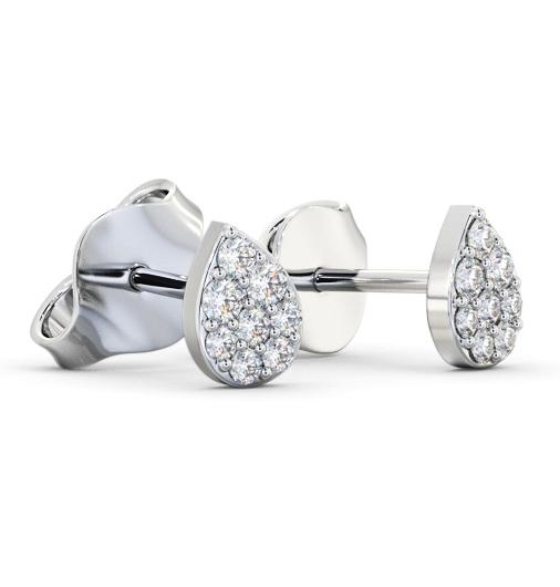 Pear Style Round Diamond Cluster Earrings 9K White Gold ERG154_WG_THUMB1 