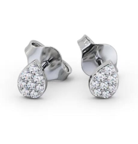Pear Style Round Diamond Cluster Earrings 18K White Gold ERG154_WG_THUMB2 