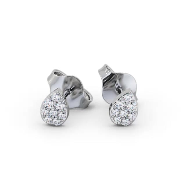 Pear Style Round Diamond Earrings 18K White Gold - Alanis ERG154_WG_EAR
