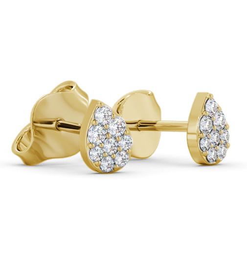 Pear Style Round Diamond Cluster Earrings 18K Yellow Gold ERG154_YG_THUMB1 