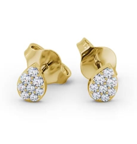 Pear Style Round Diamond Cluster Earrings 18K Yellow Gold ERG154_YG_THUMB1