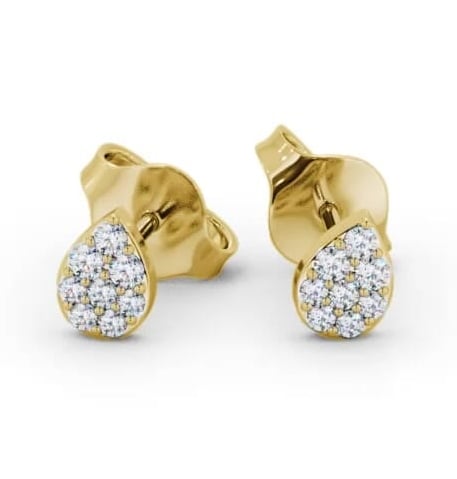 Pear Style Round Diamond Cluster Earrings 18K Yellow Gold ERG154_YG_THUMB2 