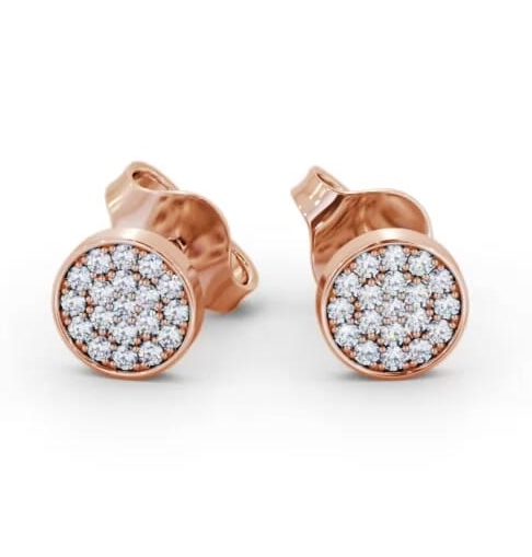 Cluster Style Round Diamond Earrings 18K Rose Gold ERG155_RG_THUMB1